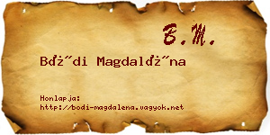 Bódi Magdaléna névjegykártya